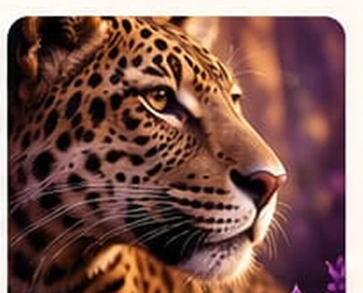 Onça-pintada em uma atmosfera violeta